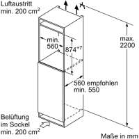 BOSCH KIR21NSE0 Serie 2 Einbau-Kühlschrank 88 x 56 cm Schleppscharnier